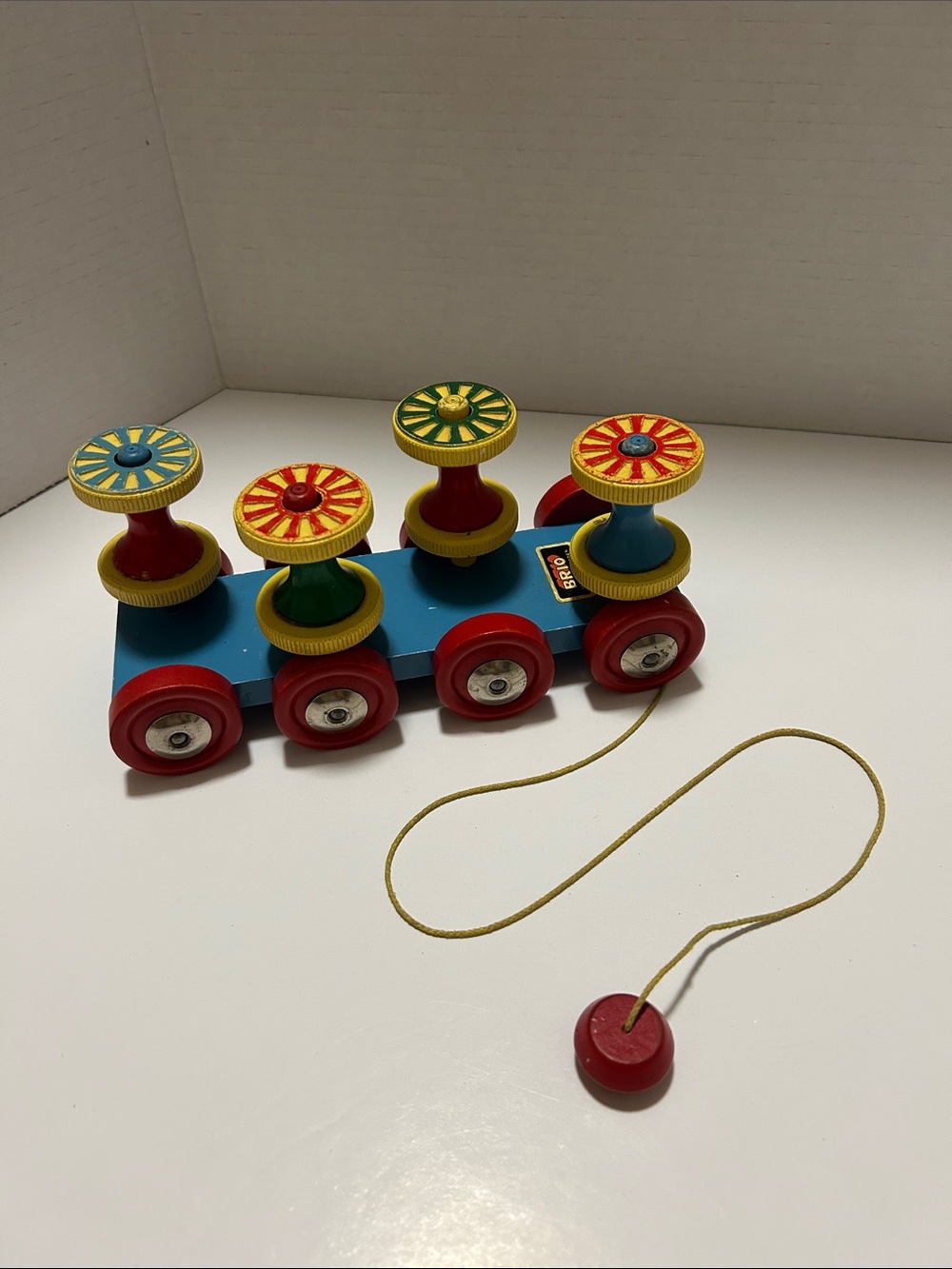 1970’s Brio Spool Wagon Pull-Along Spinning Toy